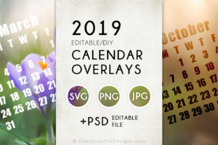 2019 Calendar Overlay Templates PSD for Graphics and Print