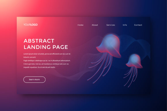 Abstract Blend Jellyfish Landing Page: A Fresh Graphics Choice for Websites