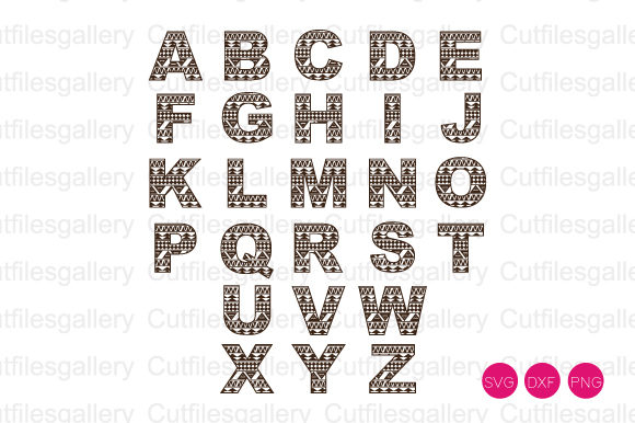 Aztec Alphabet Cut FIle for Graphics and Crafts