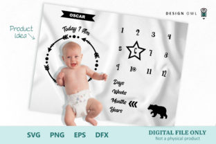 Baby Bear Milestone Blanket Graphics for Crafts