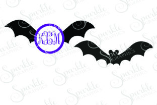 Bat Monogram Frame Cut File for Graphics and Crafts