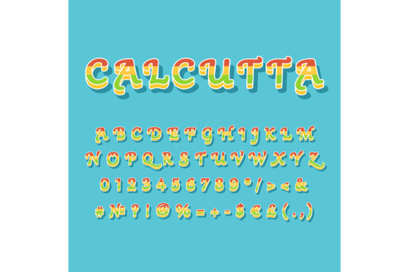 Calcutta Vintage 3d Vector Alphabet Set: Graphics for Print Templates