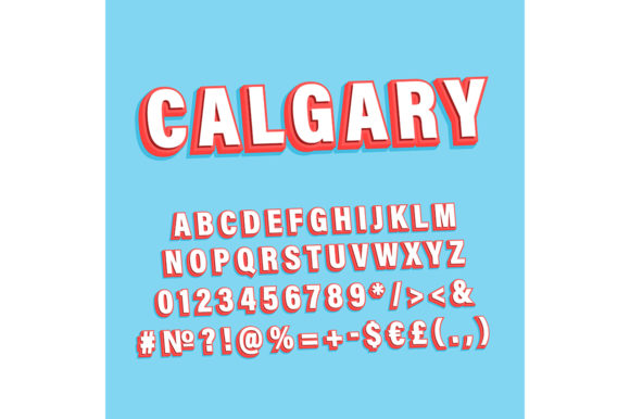 Calgary Vintage 3d Vector Alphabet Set: Graphics for Print Templates