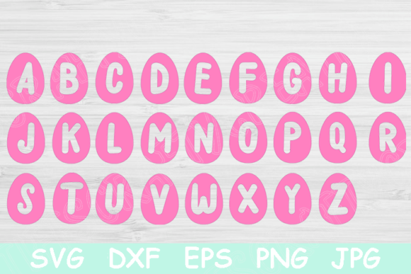 Easter Egg Svg Font Cut Files for Cricut in Graphics and Crafts
