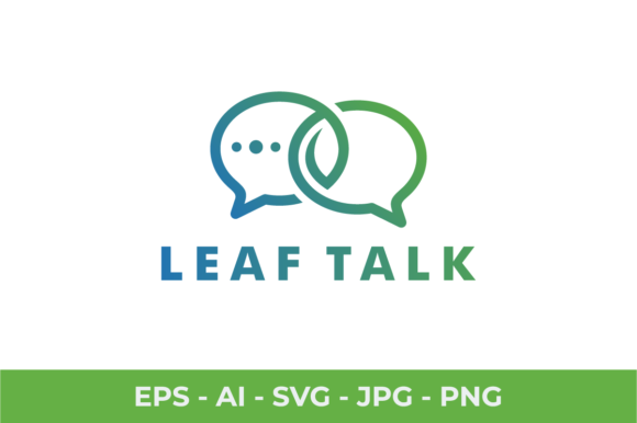 Eco Leaf Talk Chat Logo Template for Graphics and Logos