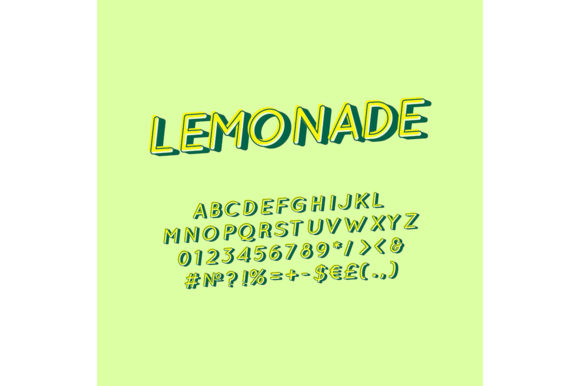 Lemonade Vintage 3d Vector Alphabet Set for Graphics