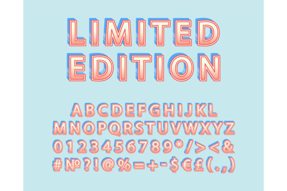 Limited Edition Header Vintage Alphabet for Graphics and Print Templates