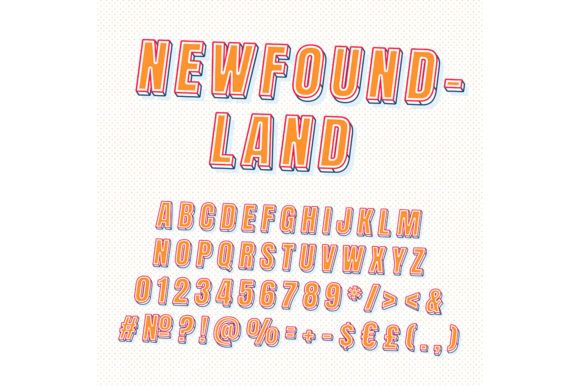 Newfoundland Vintage 3d Vector Alphabet Graphics for Print Templates