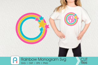 Rainbow Monogram Graphics for Crafts and Creative Sellers