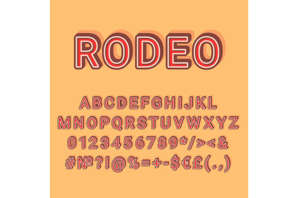 Rodeo Vintage 3d Vector Alphabet Set for Graphics and Print Templates