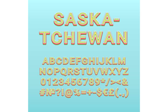 Saskatchewan Vintage Vector Alphabet Set: Graphics for Print Templates