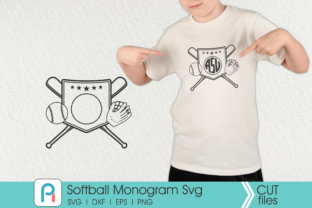 Softball Monogram Graphics for Crafts