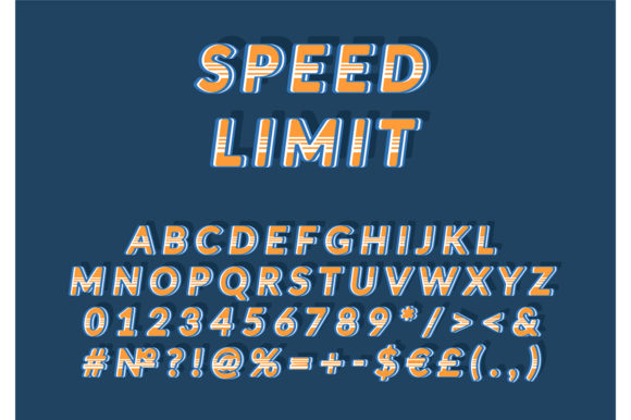 Speed Limit Header Vintage Alphabet Set: Graphics for Print Templates