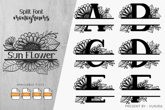 Sunflower Split Font Monogram: A Crafts Graphics Review