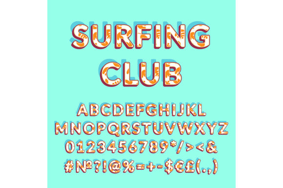 Surfing Club Vintage 3d Vector Alphabet Review