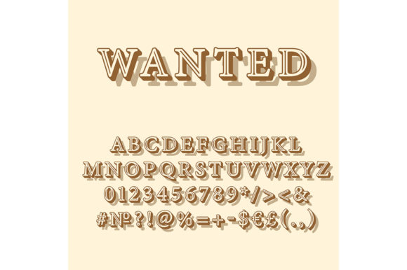 Wanted Vintage 3d Vector Alphabet Set: Graphics for Real Crafting